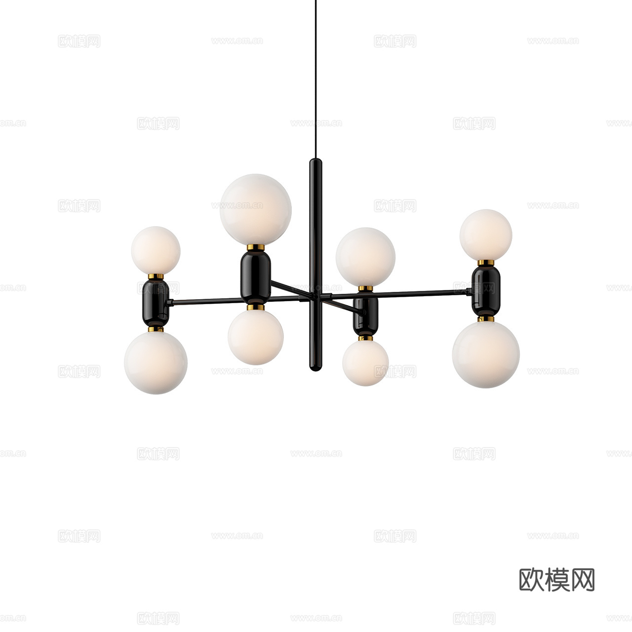 Parachilna 简约吊灯 玻璃吊灯 多头吊灯 陶瓷吊灯3d模型