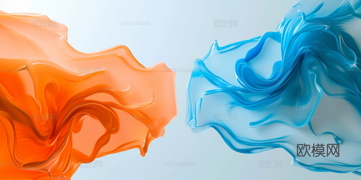 3D立体肌理油画涂抹背景壁纸下载（渲染图2）