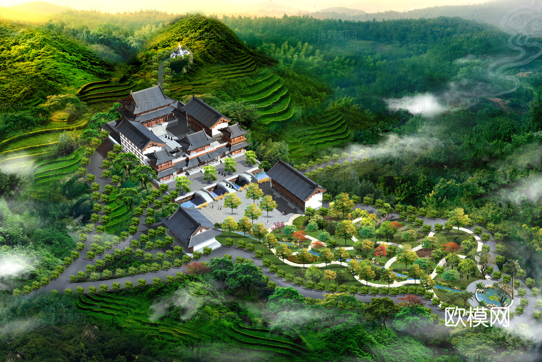 古建筑庙宇禅寺建筑群3D模型3d模型
