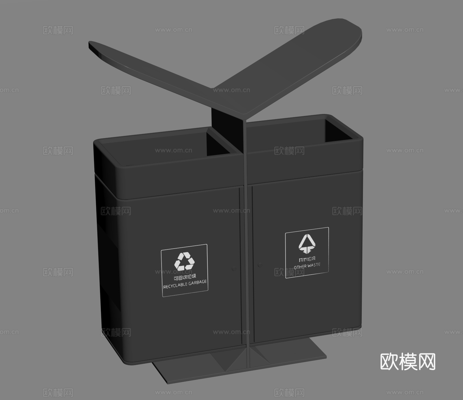 市政垃圾桶su模型
