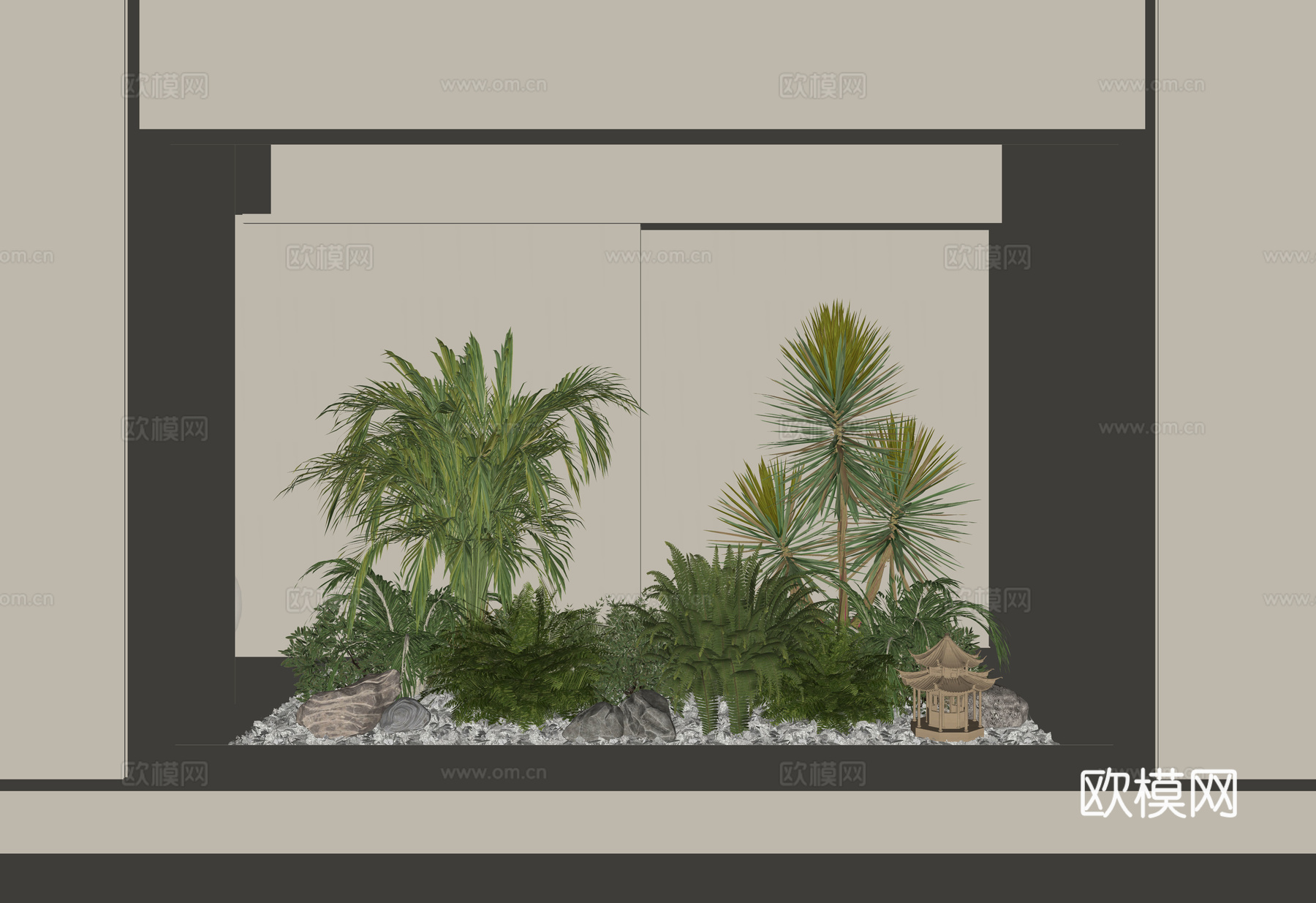 现代植物景观su模型