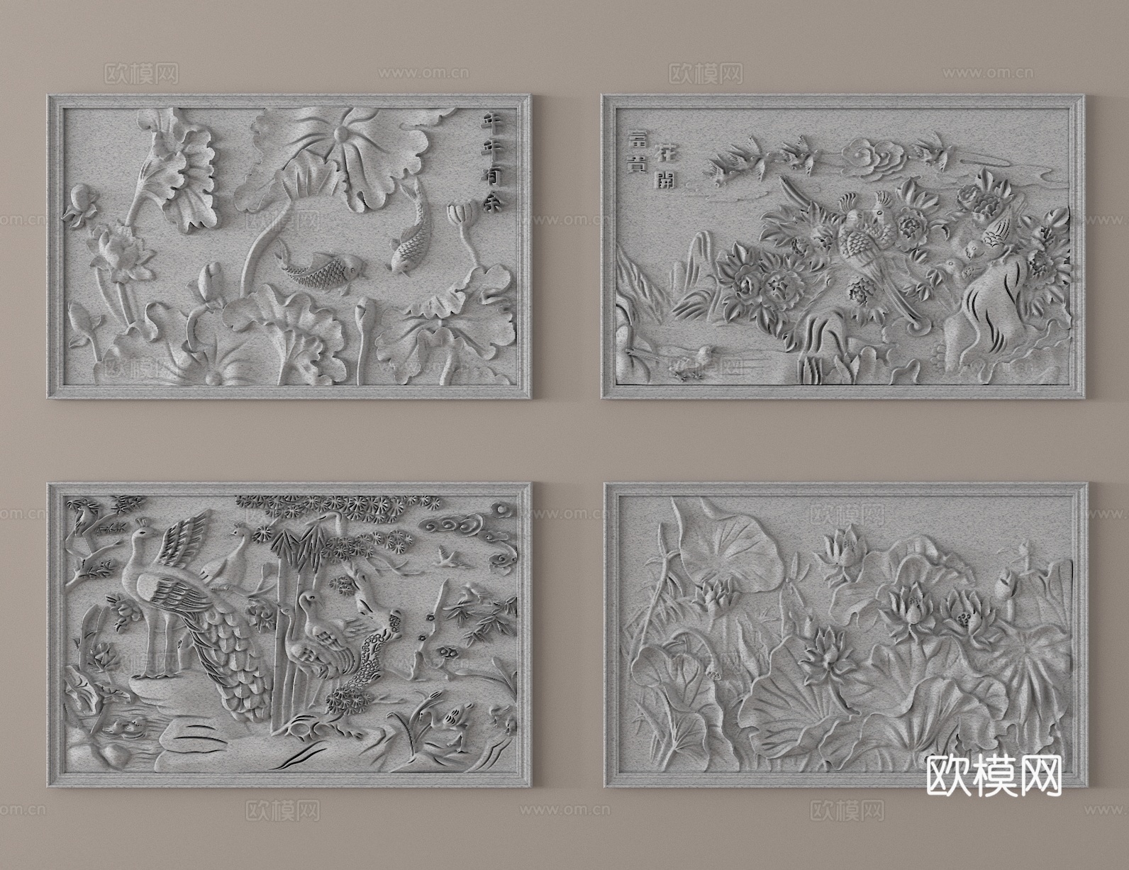 石膏浮雕 雕刻 雕花 墙面浮雕3d模型