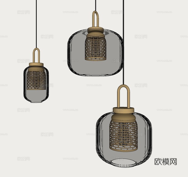 轻奢餐厅吊灯 现代小吊灯 新中式艺术吊灯 简约小吊灯 吧台小su模型下载(渲染图2)