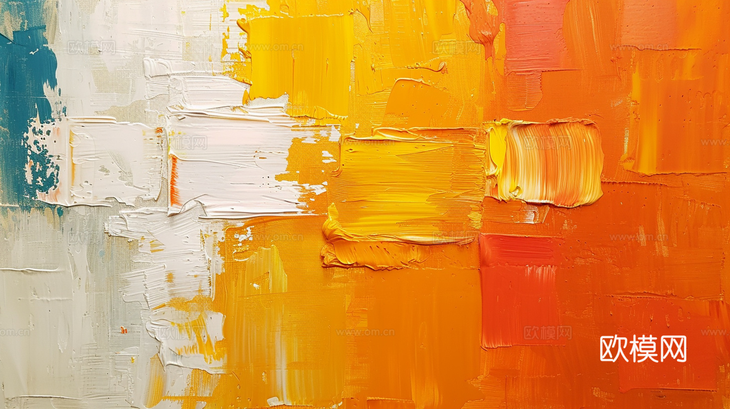 3D立体肌理油画涂抹背景壁纸下载（渲染图1）