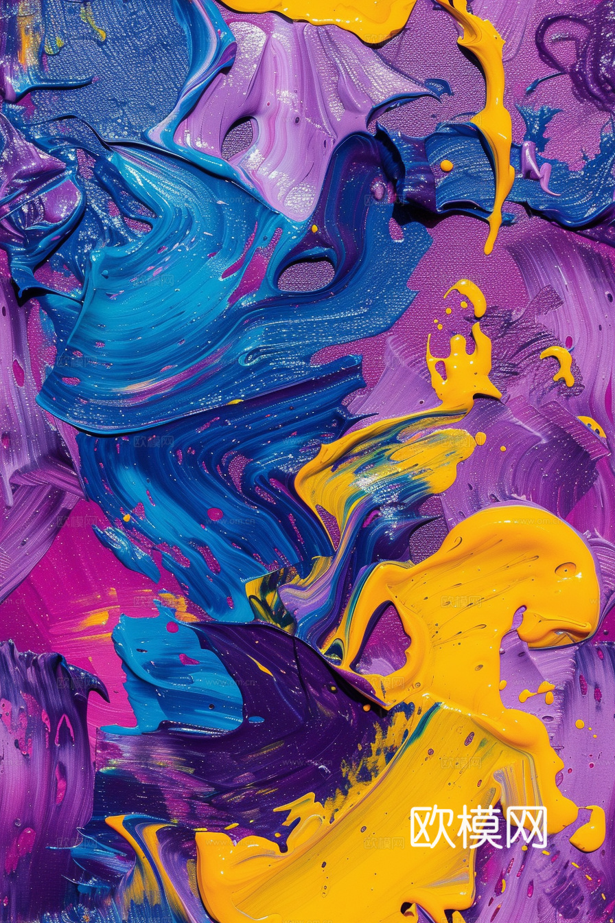 3D立体肌理油画涂抹背景壁纸下载（渲染图5）