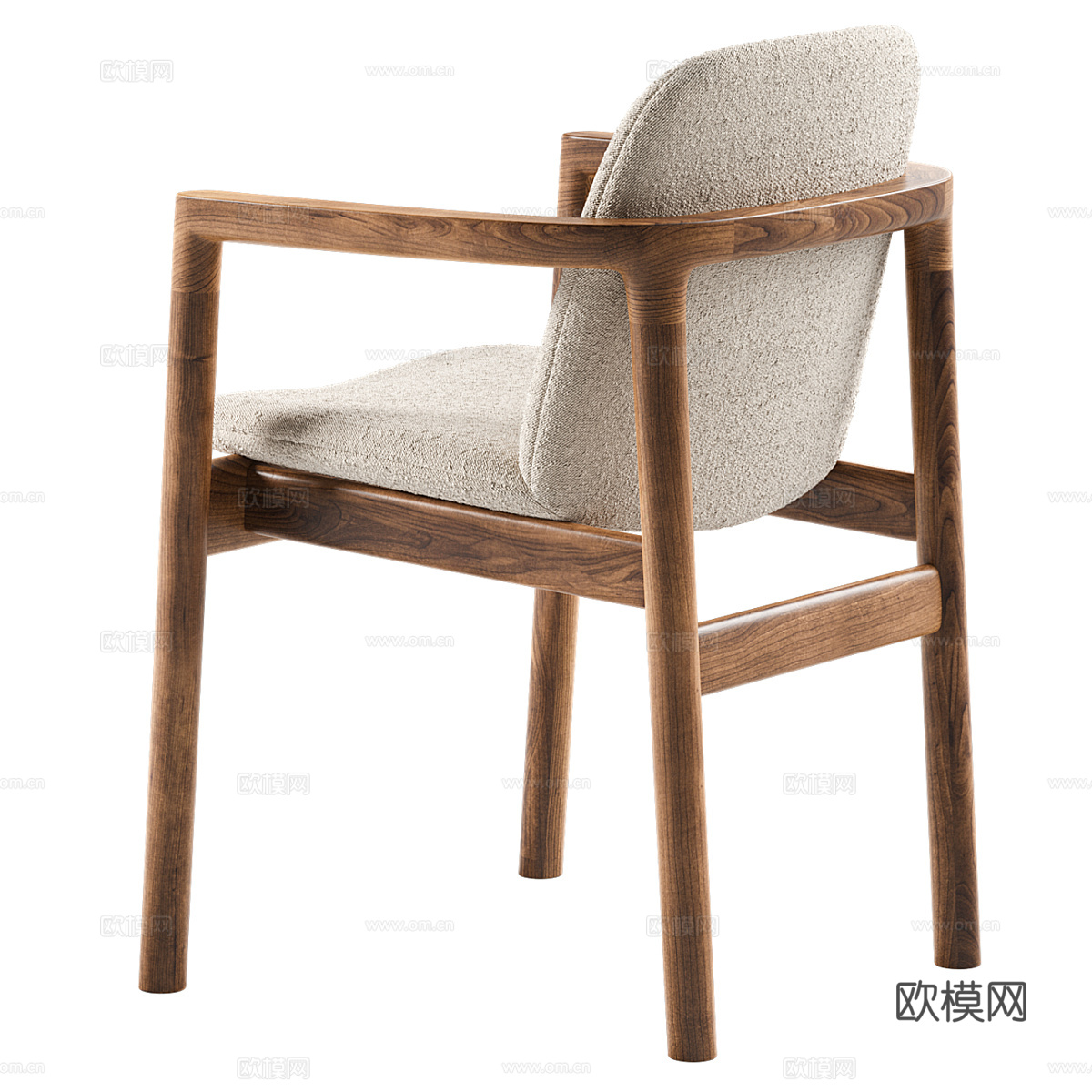 新中式木质餐椅3d模型