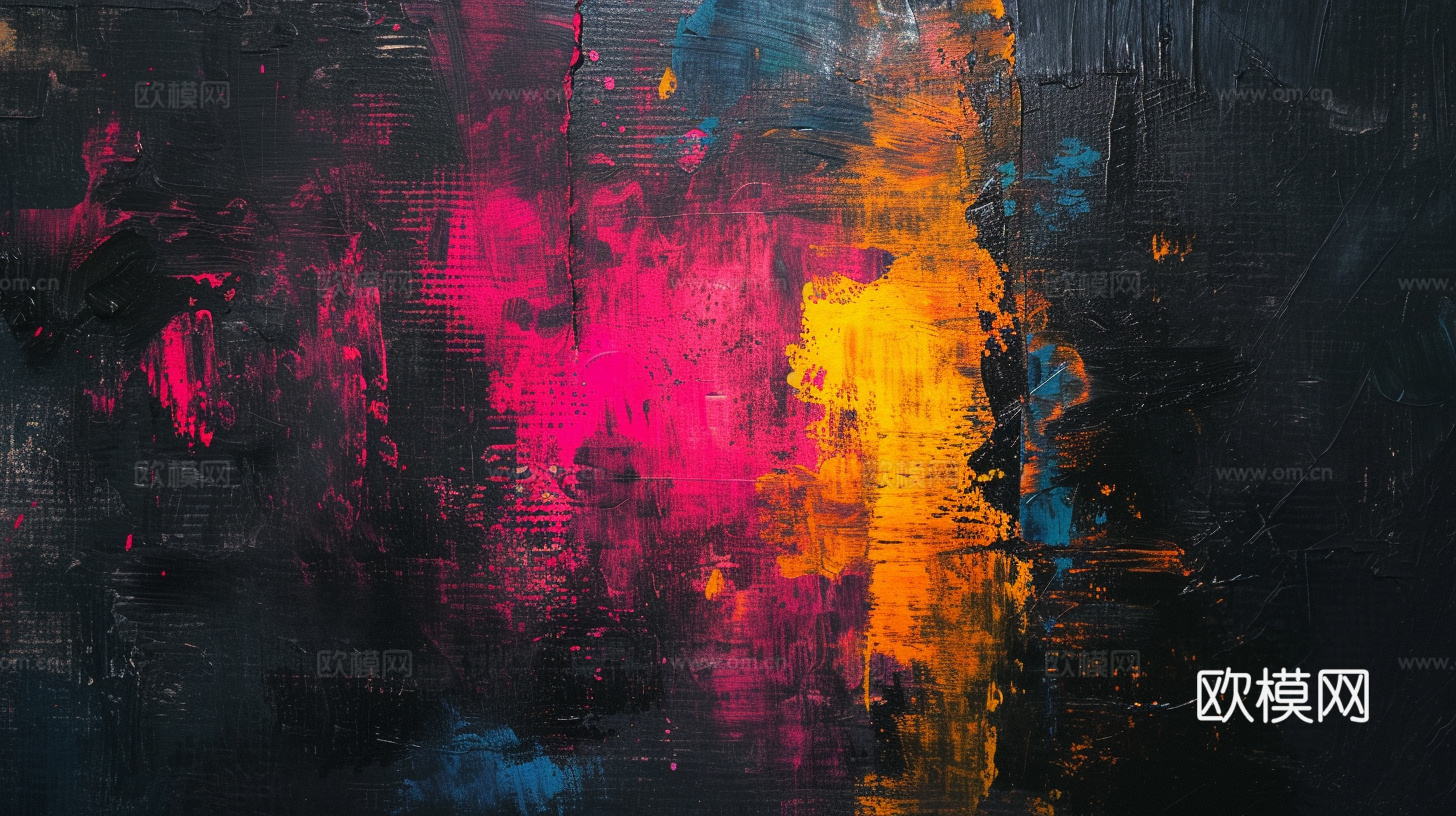 3D立体肌理油画涂抹背景壁纸下载（渲染图5）