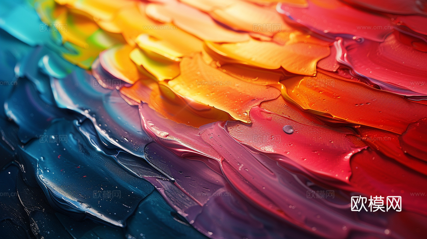 3D立体肌理油画涂抹背景壁纸下载（渲染图3）