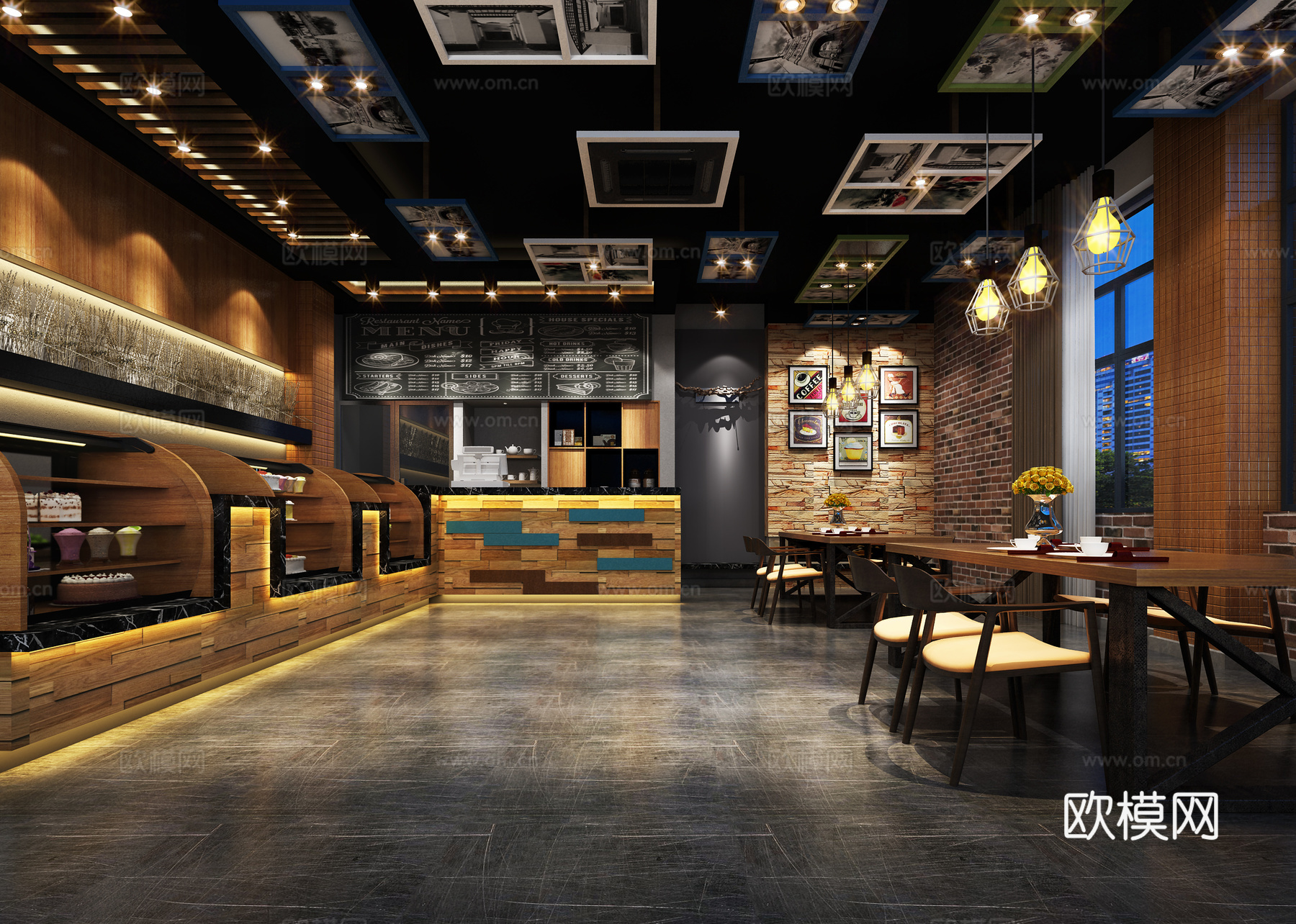 现代休闲吧 面包房 甜品店 面包店 奶茶店 水果店 茶餐3d模型