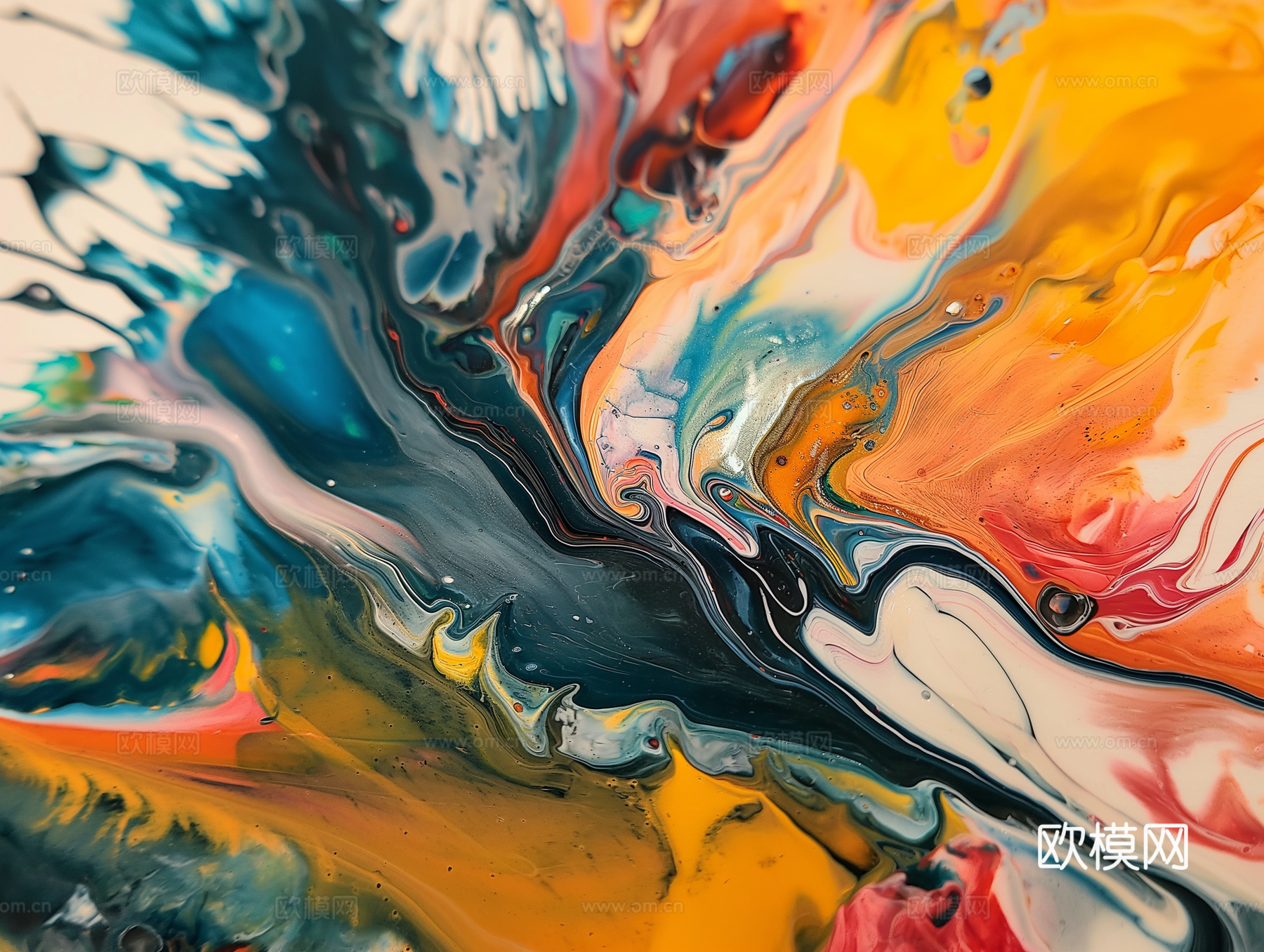 3D立体肌理油画涂抹背景壁纸下载（渲染图8）