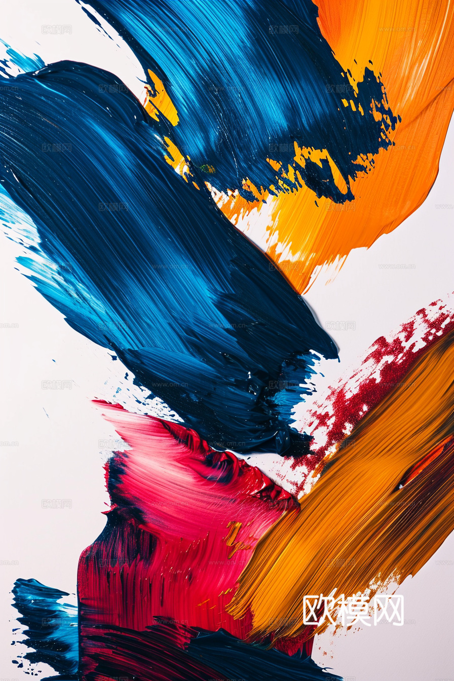 3D立体肌理油画涂抹背景壁纸下载（渲染图5）