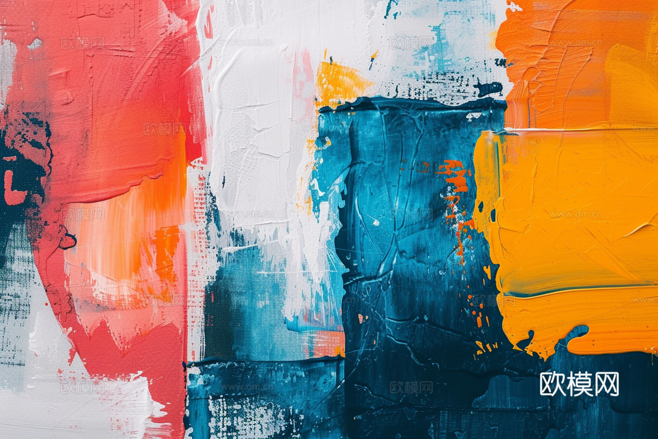 3D立体肌理油画涂抹背景壁纸下载（渲染图6）