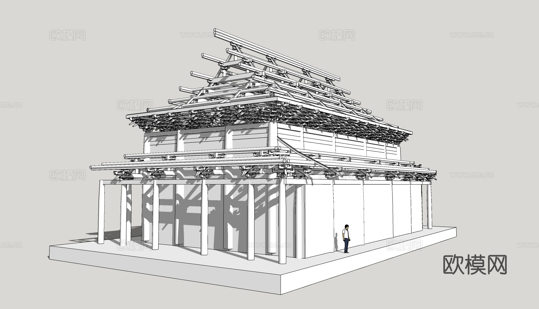 古建筑斗拱组件su模型