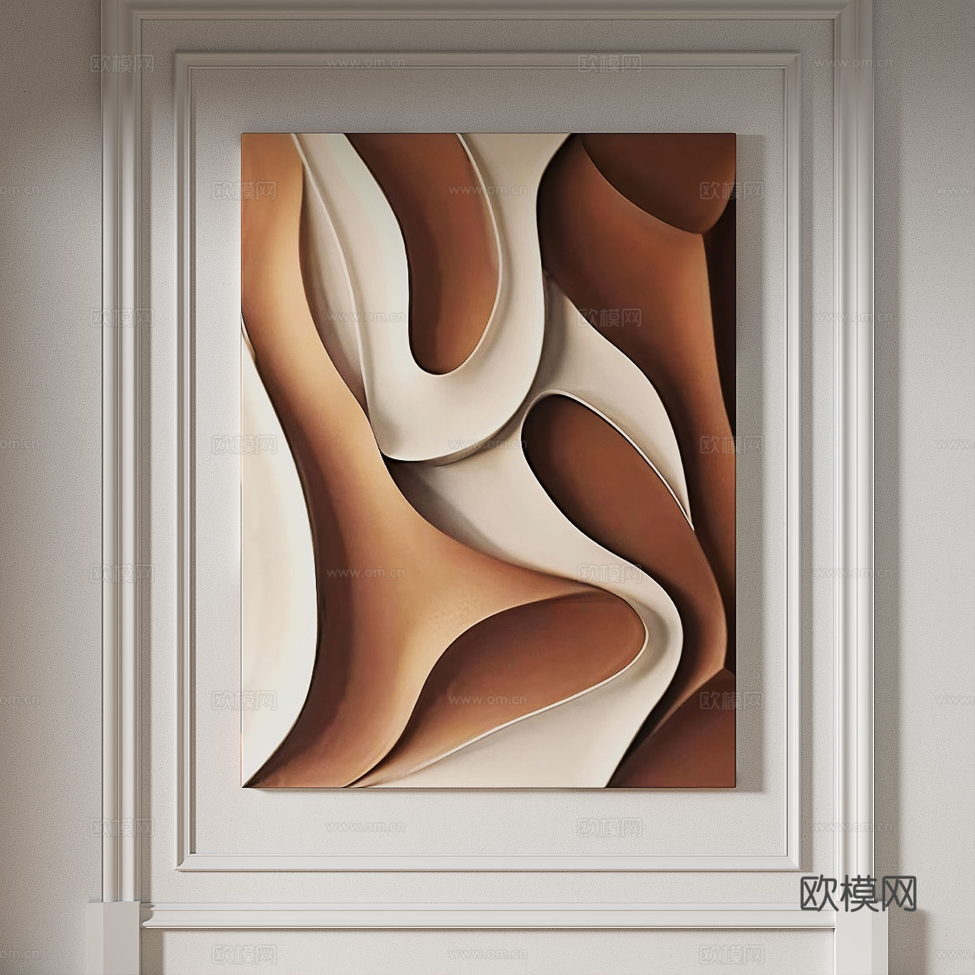 现代，简约，肌理，抽象，轻奢，侘寂，立体，装饰画3d模型