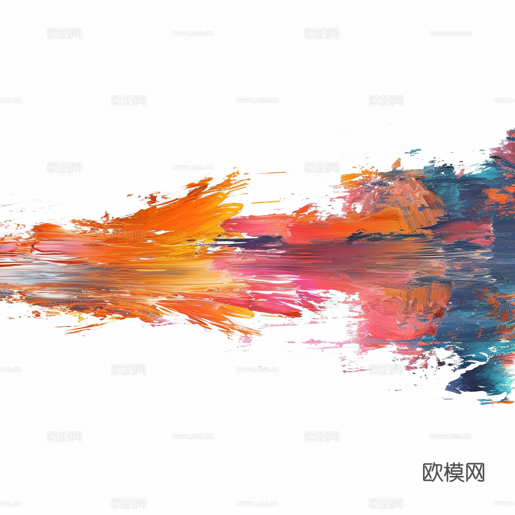 3D立体肌理油画涂抹背景壁纸下载（渲染图2）