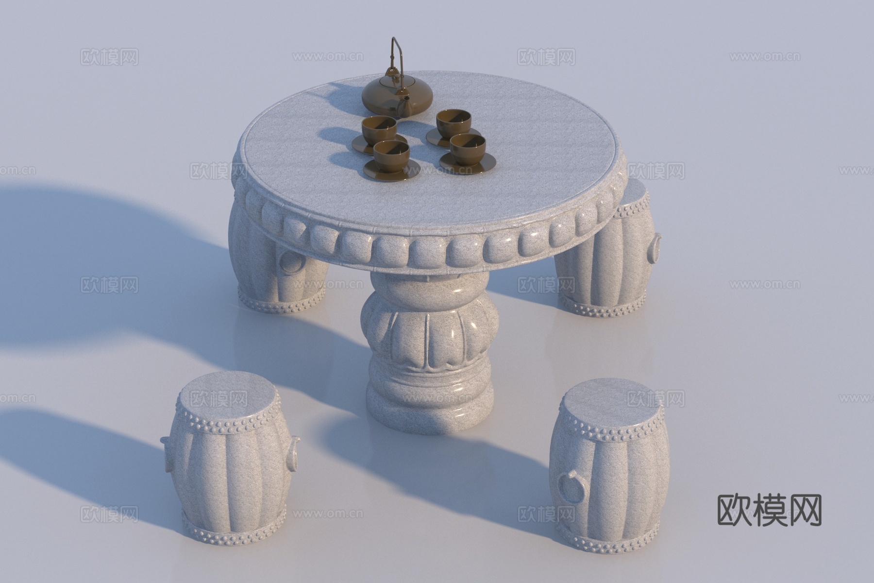 新中式景观座椅3d模型