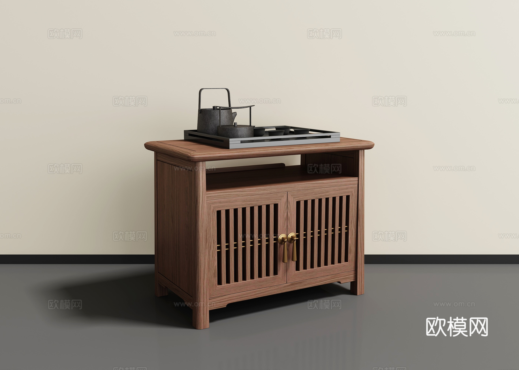 新中式茶水柜3d模型