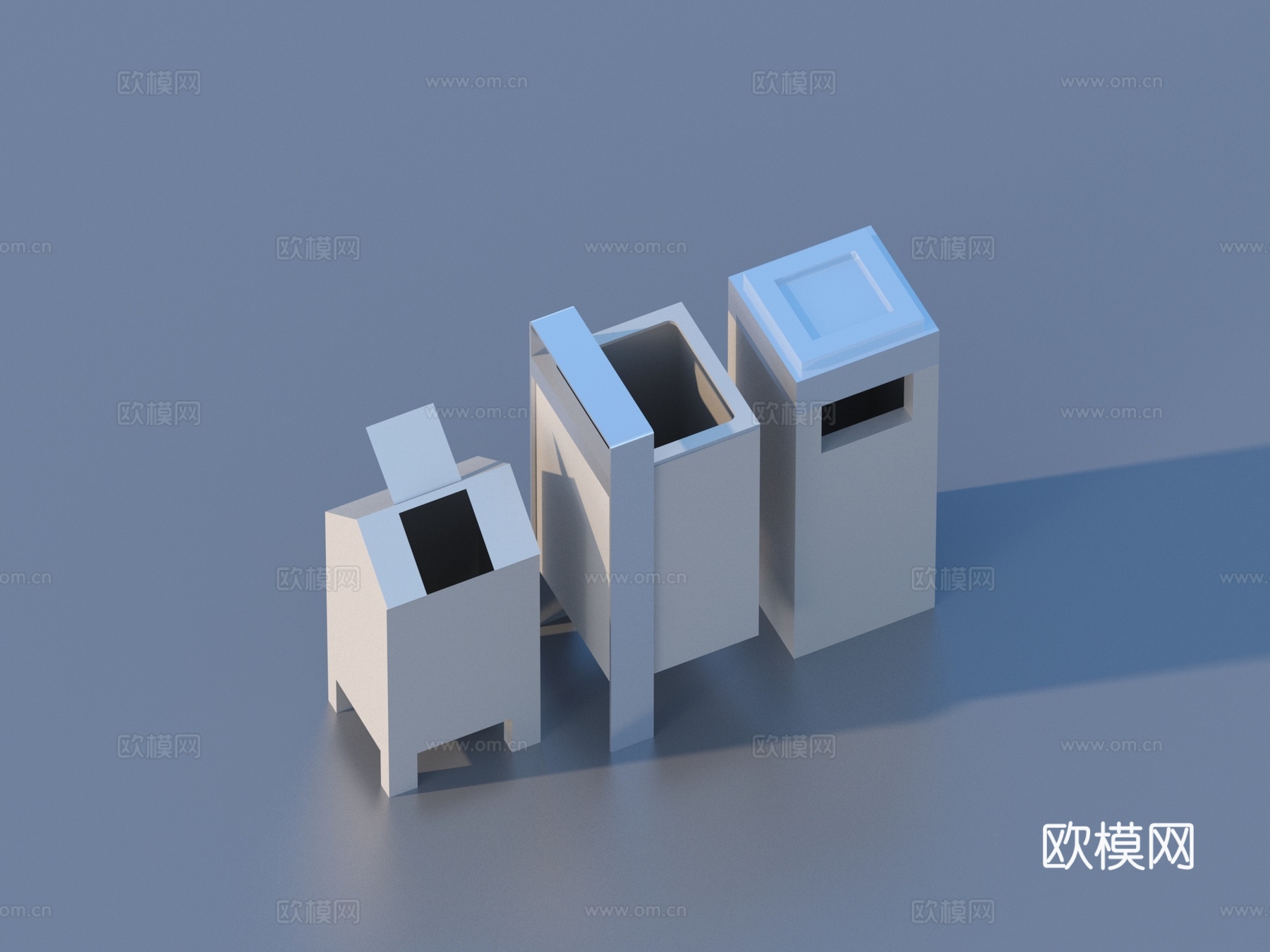 回收桶 垃圾桶 小品3d模型