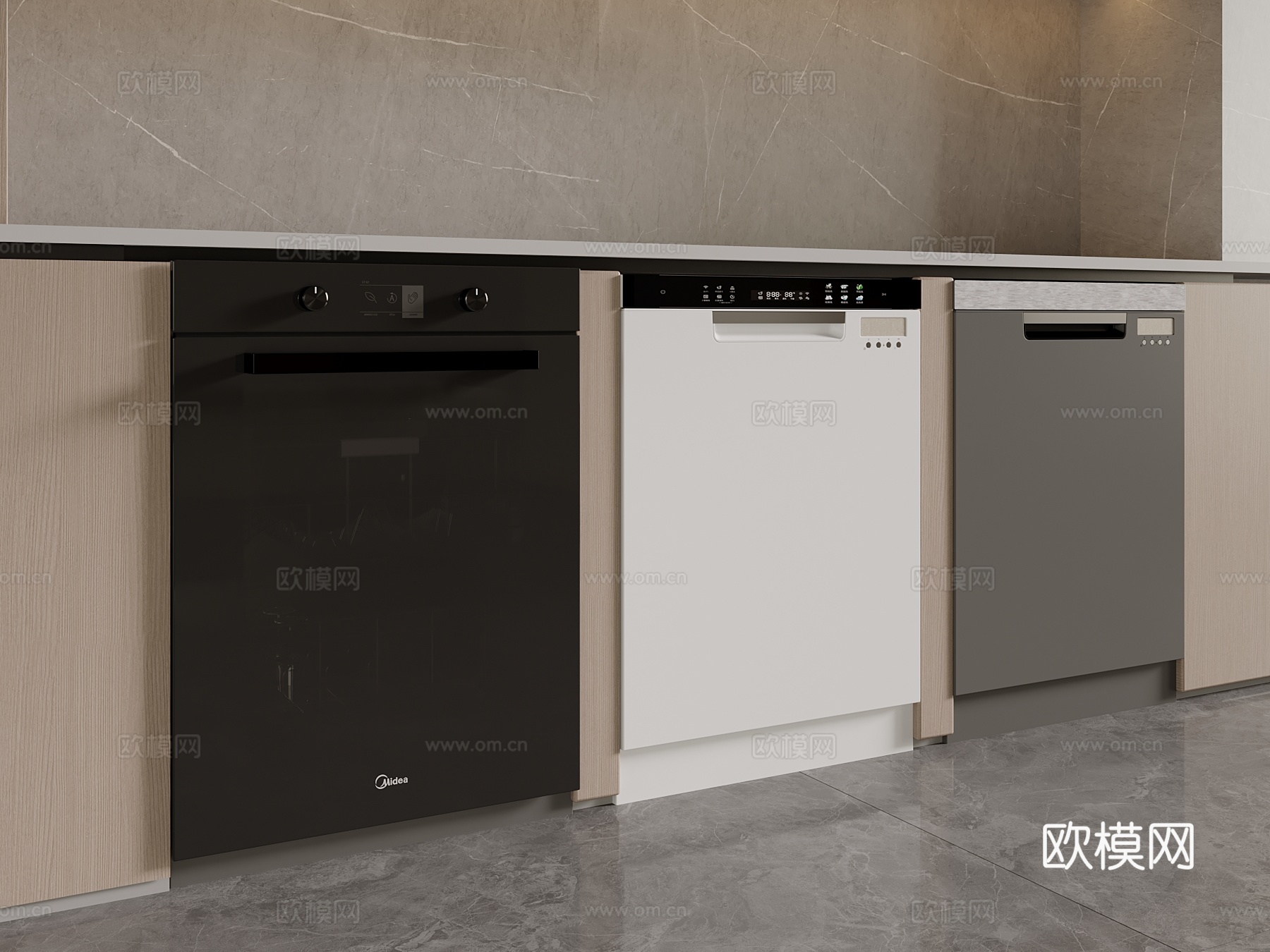 现代集成灶3d模型