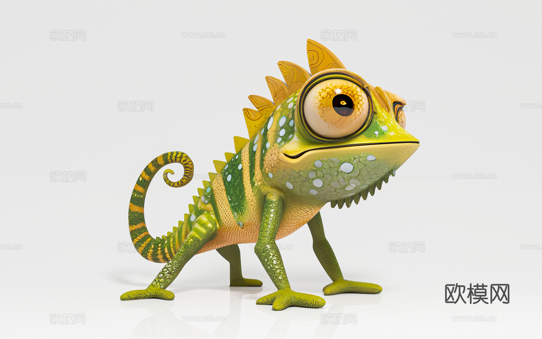 卡通变色龙爬宠 手办摆件 卡通生物 动漫风格 雕塑雕像 展览3d模型