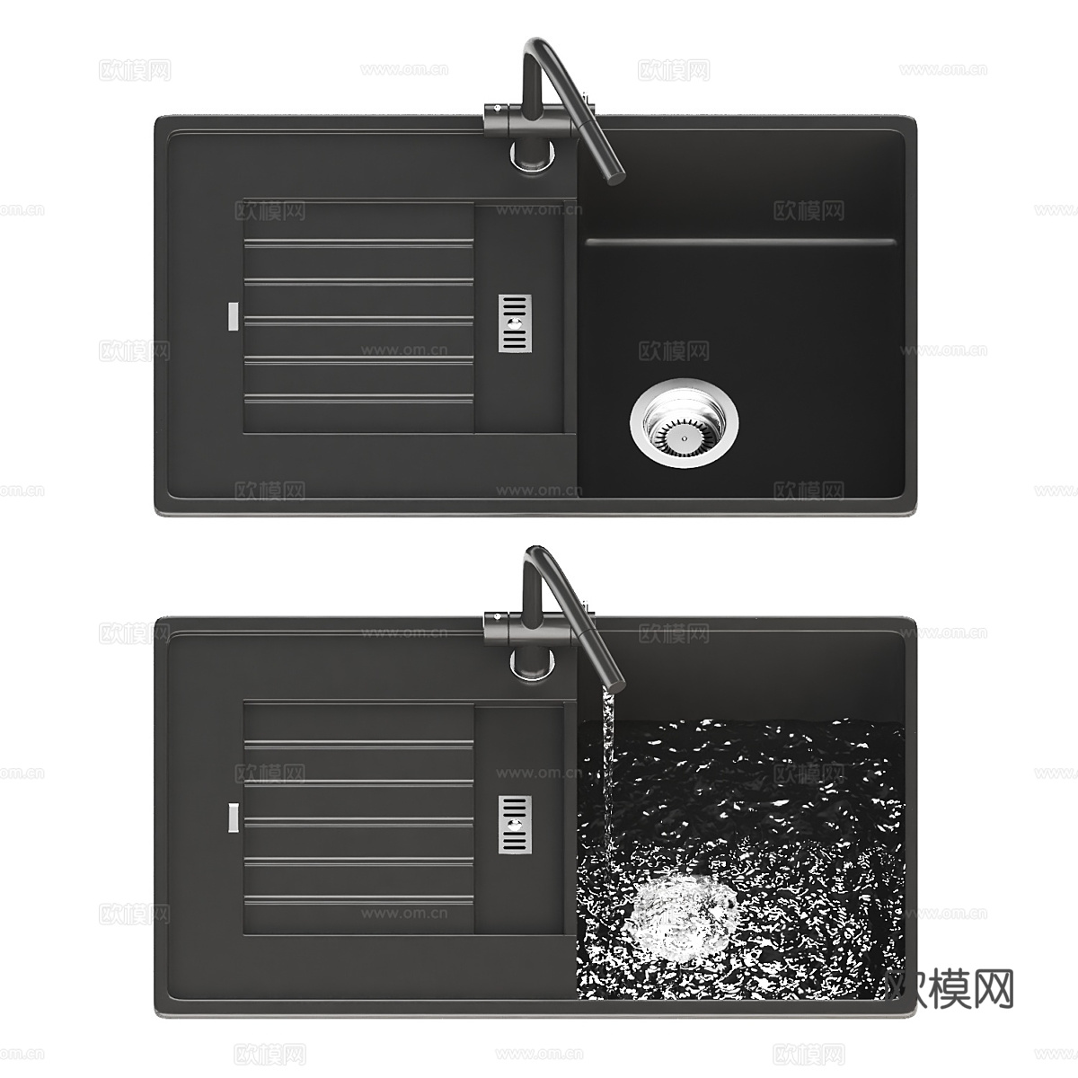 水槽 洗菜池 厨房龙头3d模型