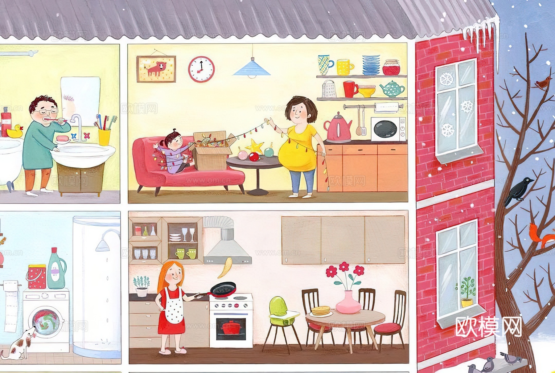 儿童插画  装饰画艺术画下载