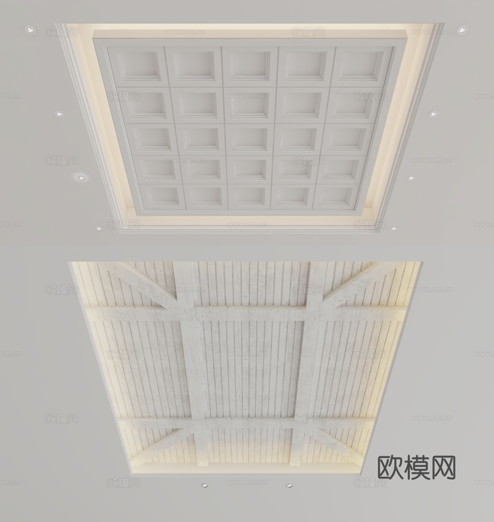 美式天花吊顶3d模型