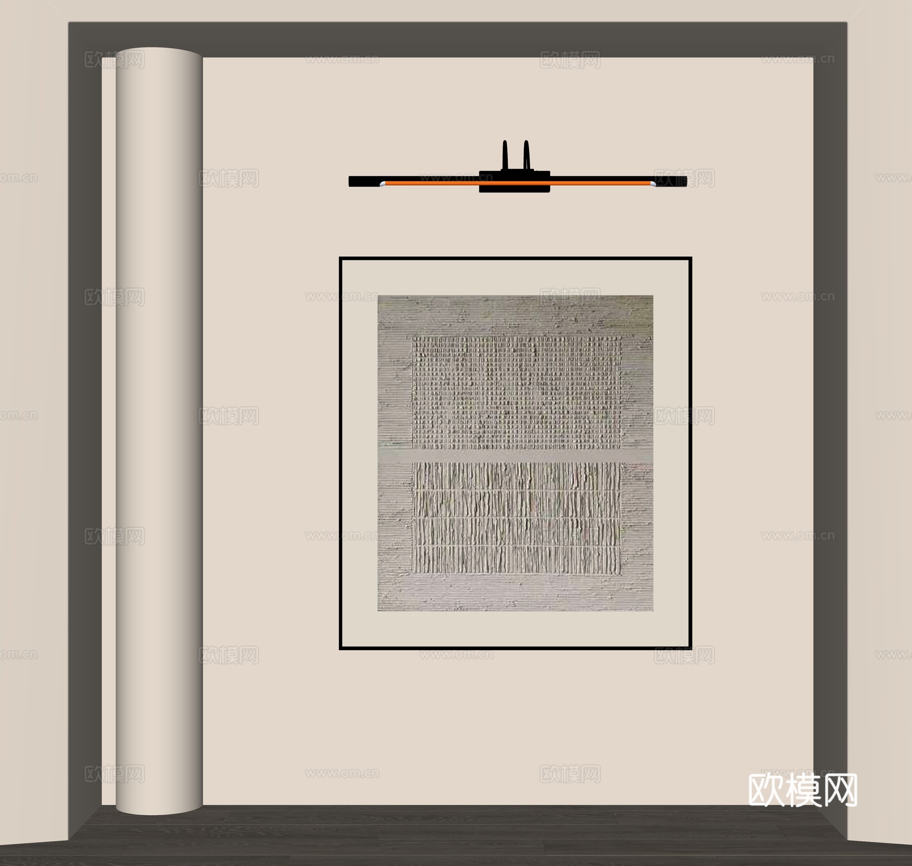 现代抽象装饰挂画su模型