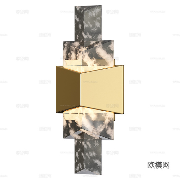 現(xiàn)代輕奢裝飾壁燈3d模型下載(渲染圖1)