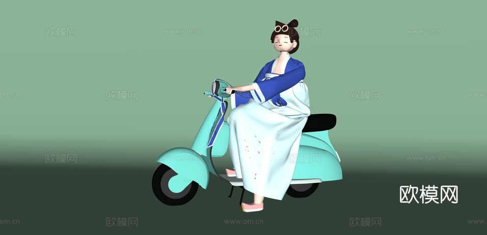 人物 卡通su模型下载(渲染图2)
