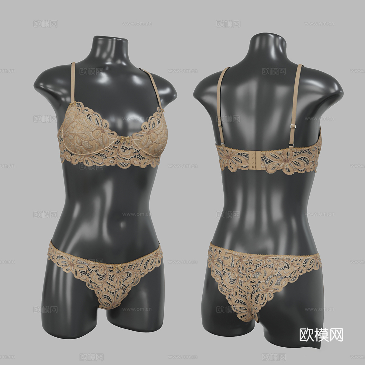 现代人物模特 内衣模特3d模型