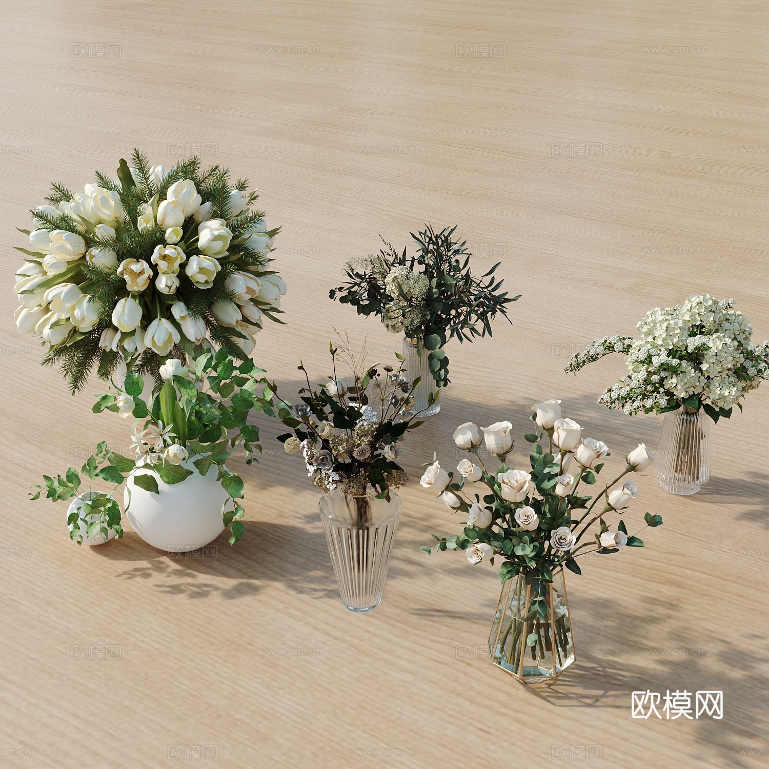 绿植花箱盆栽3d模型