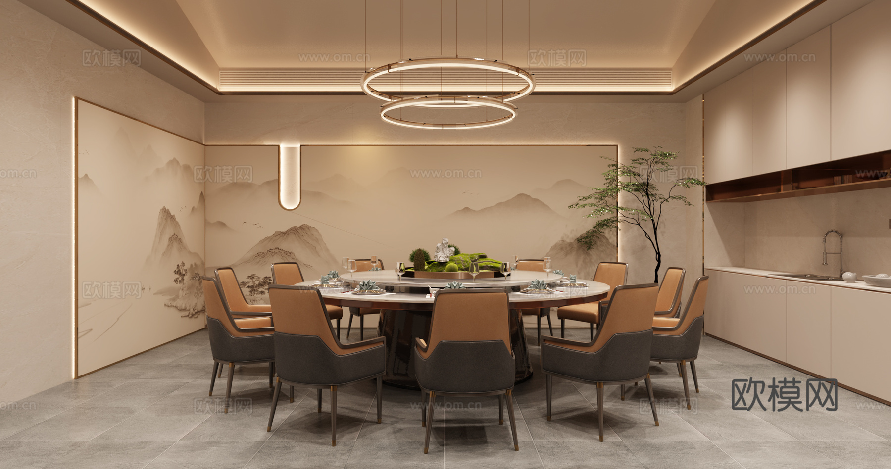 餐厅包间  茶室 会所3d模型