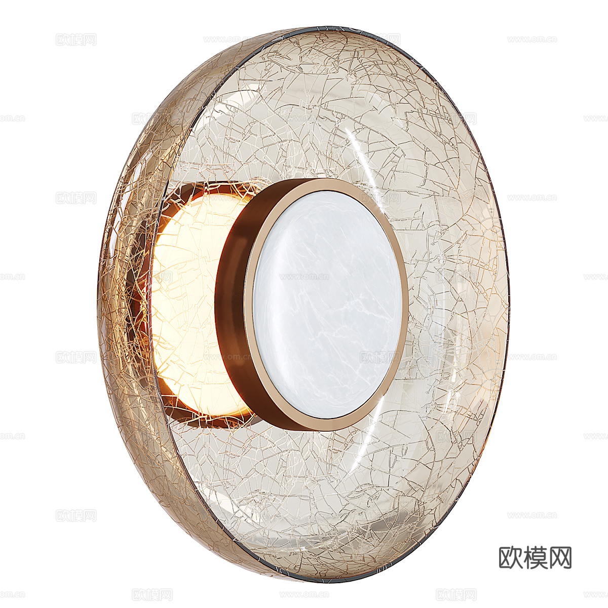现代轻奢圆盘玻璃壁灯3d模型