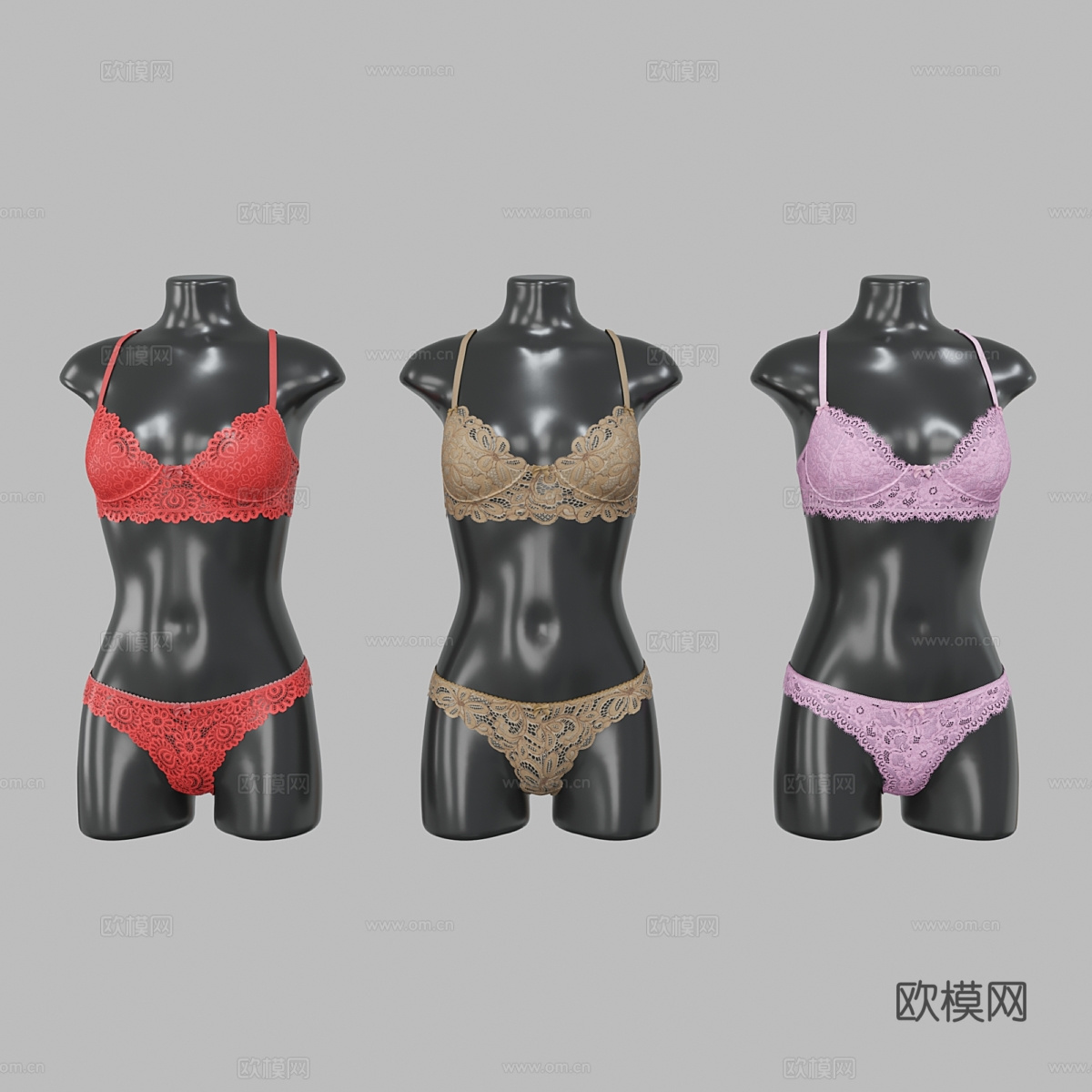 现代人物模特 内衣模特3d模型