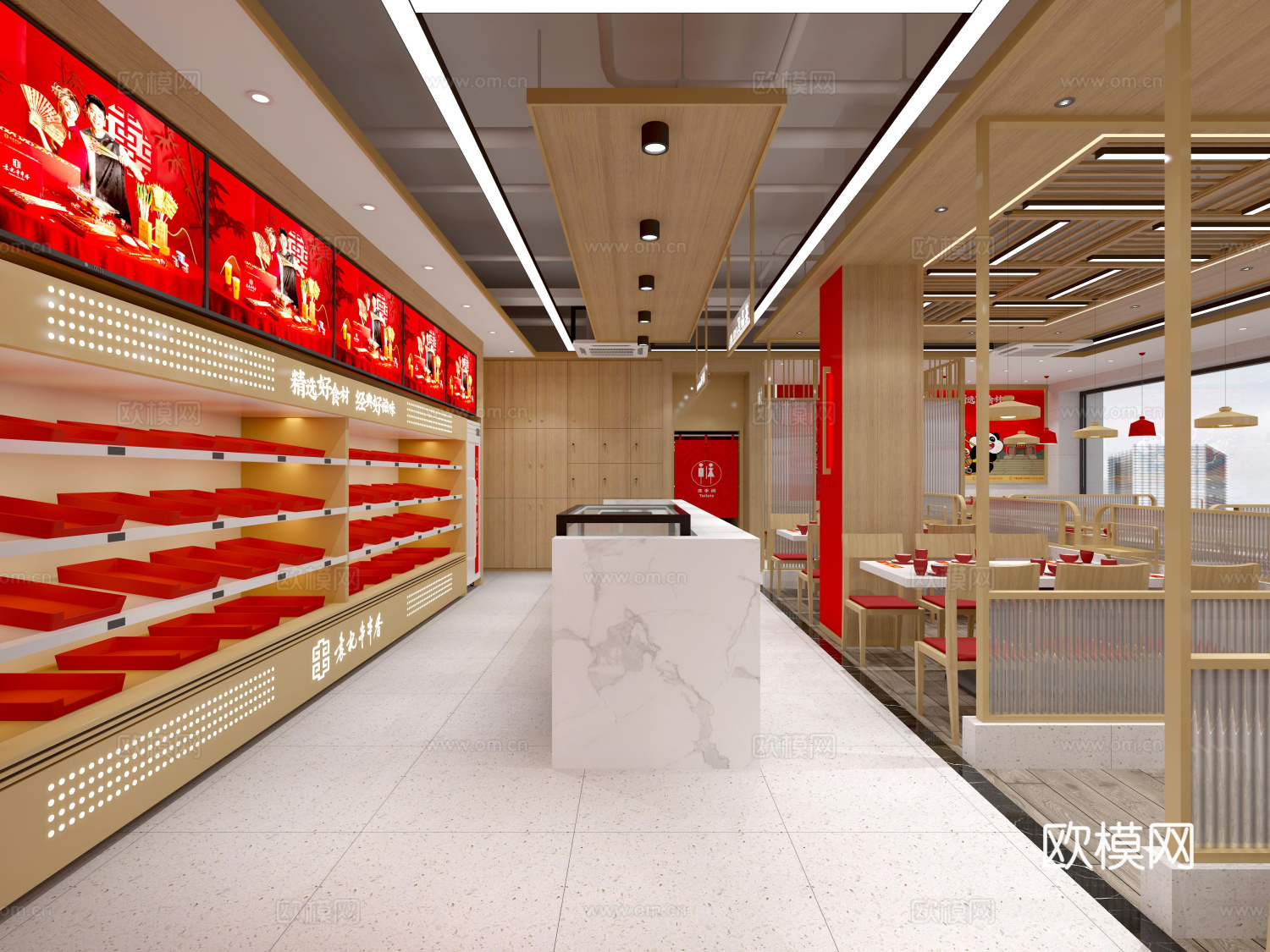 210㎡串串香火锅店施工图cad施工图