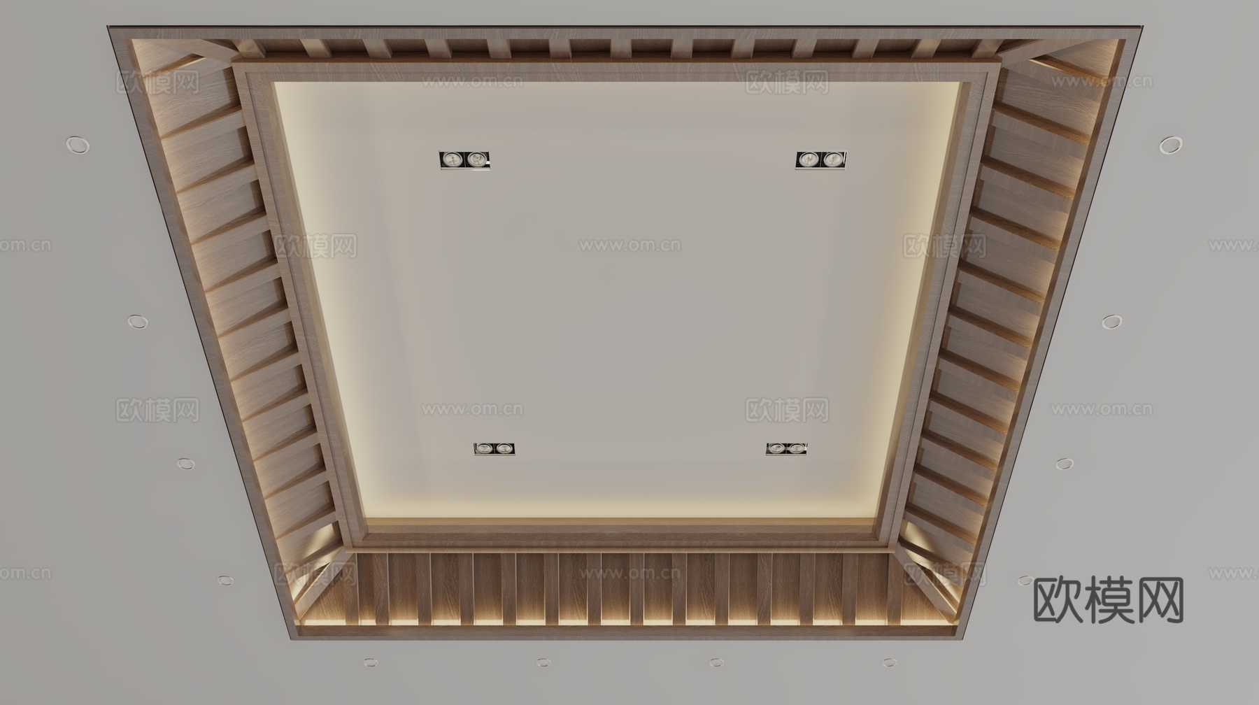 新中式天花吊顶3d模型