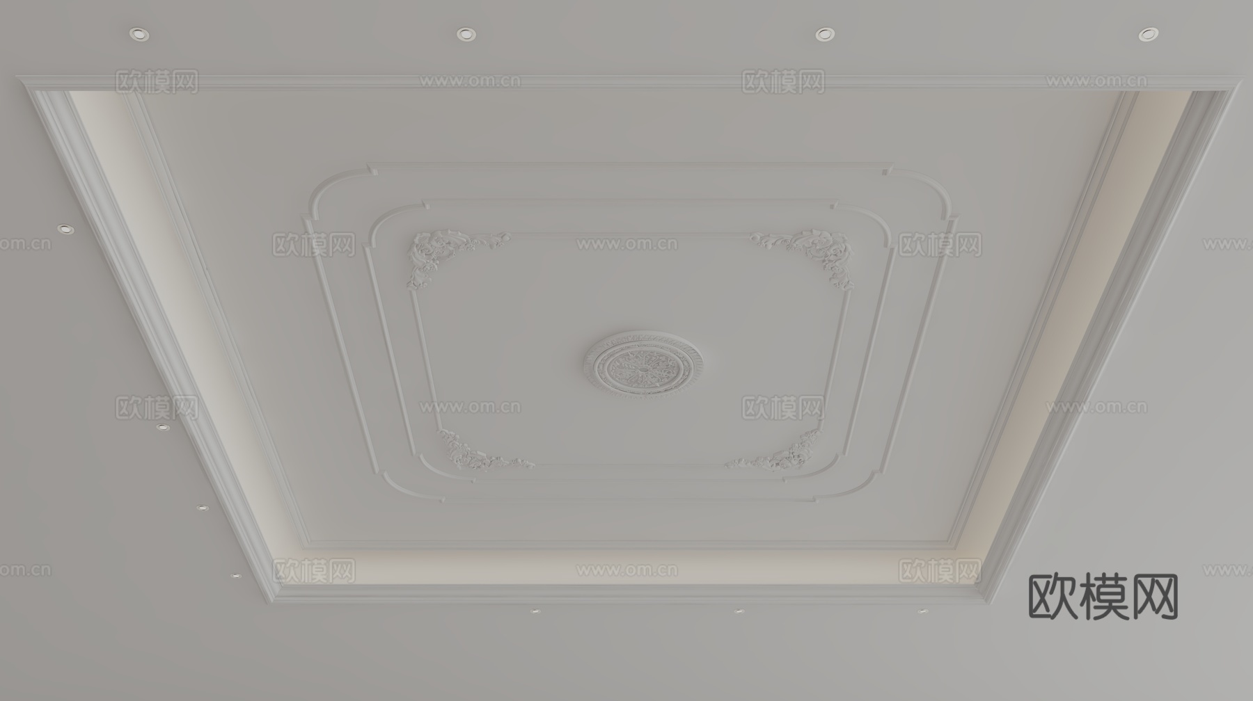 简欧天花吊顶3d模型