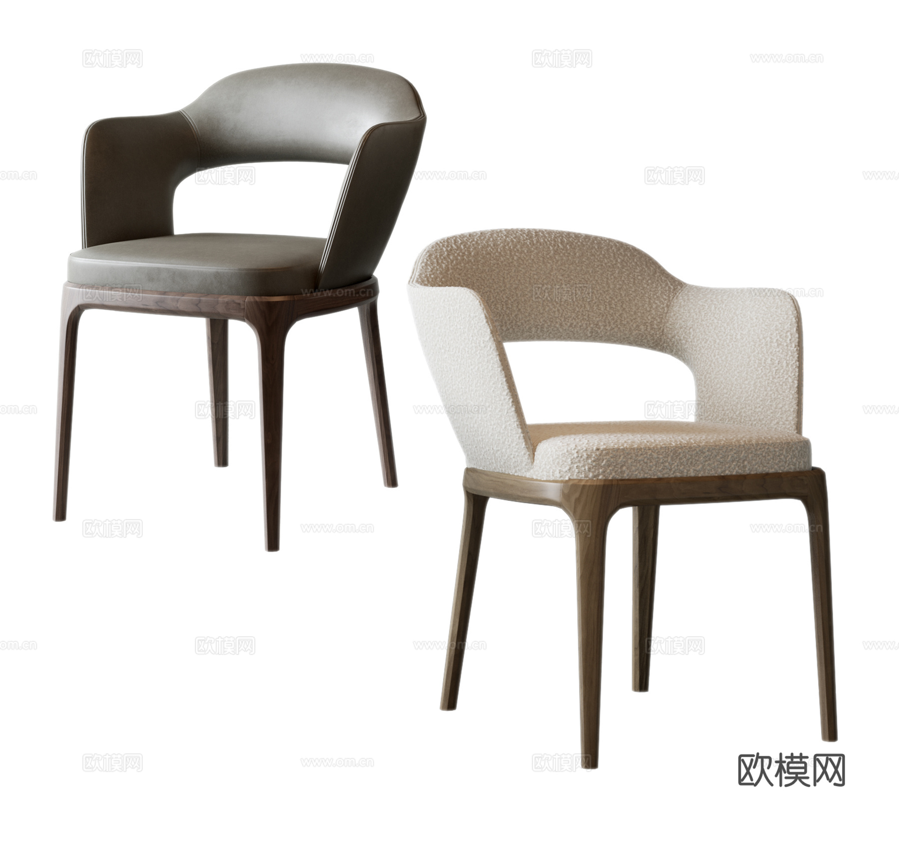 现代餐椅 布艺椅 皮椅 意式餐椅 书椅3d模型