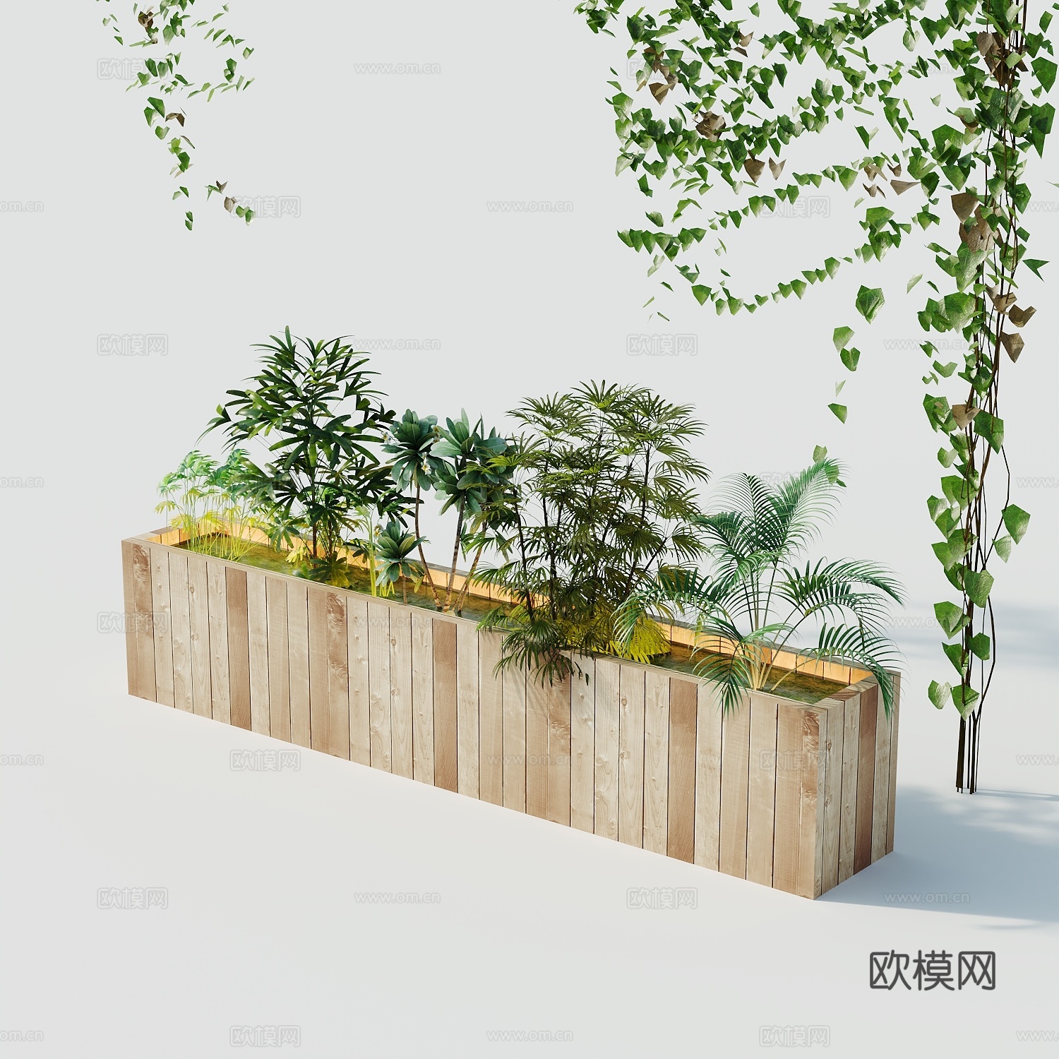 绿植花箱盆栽3d模型
