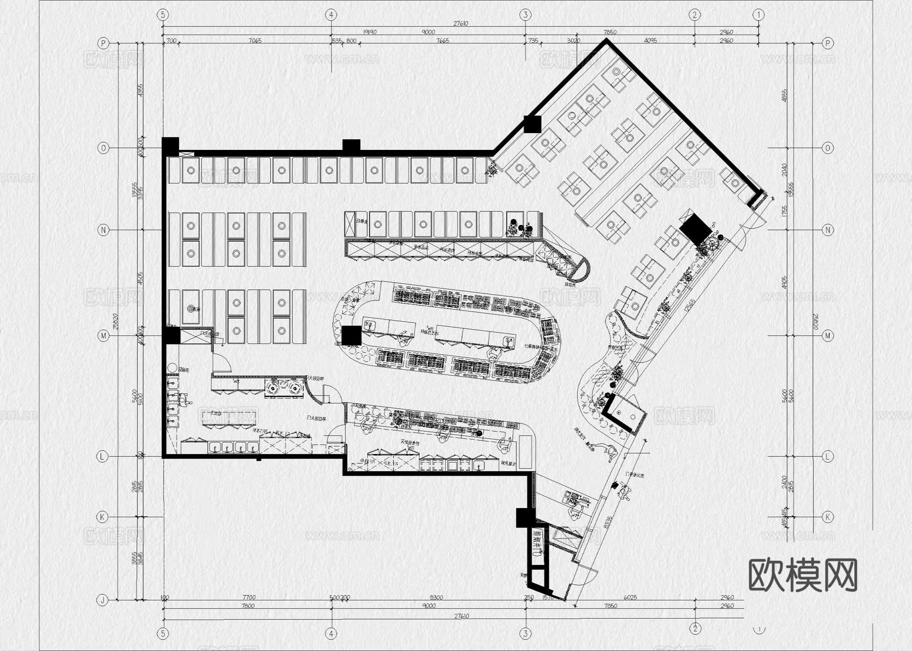 烤肉店 烧烤店 自助餐厅 料理店 餐饮空间 饭店cad施工图