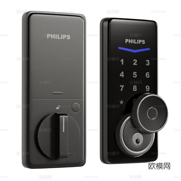 指纹锁 密码锁 监控 楼宇对讲3d模型下载(渲染图5)