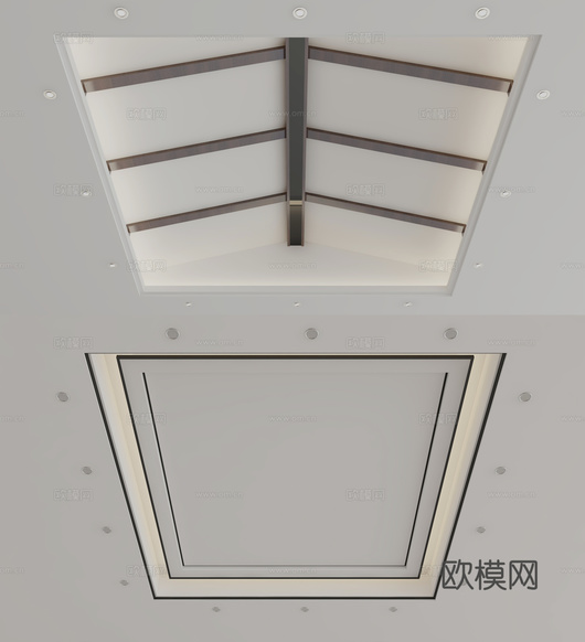 新中式天花吊顶3d模型下载