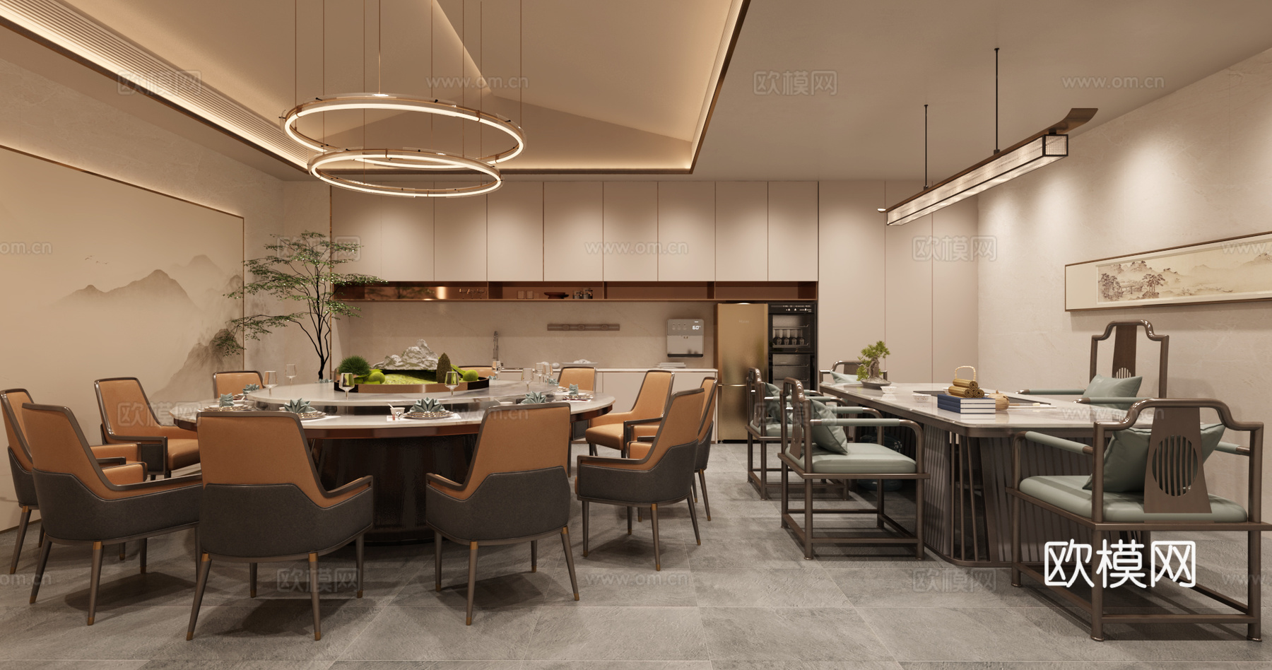 餐厅包间  茶室 会所3d模型