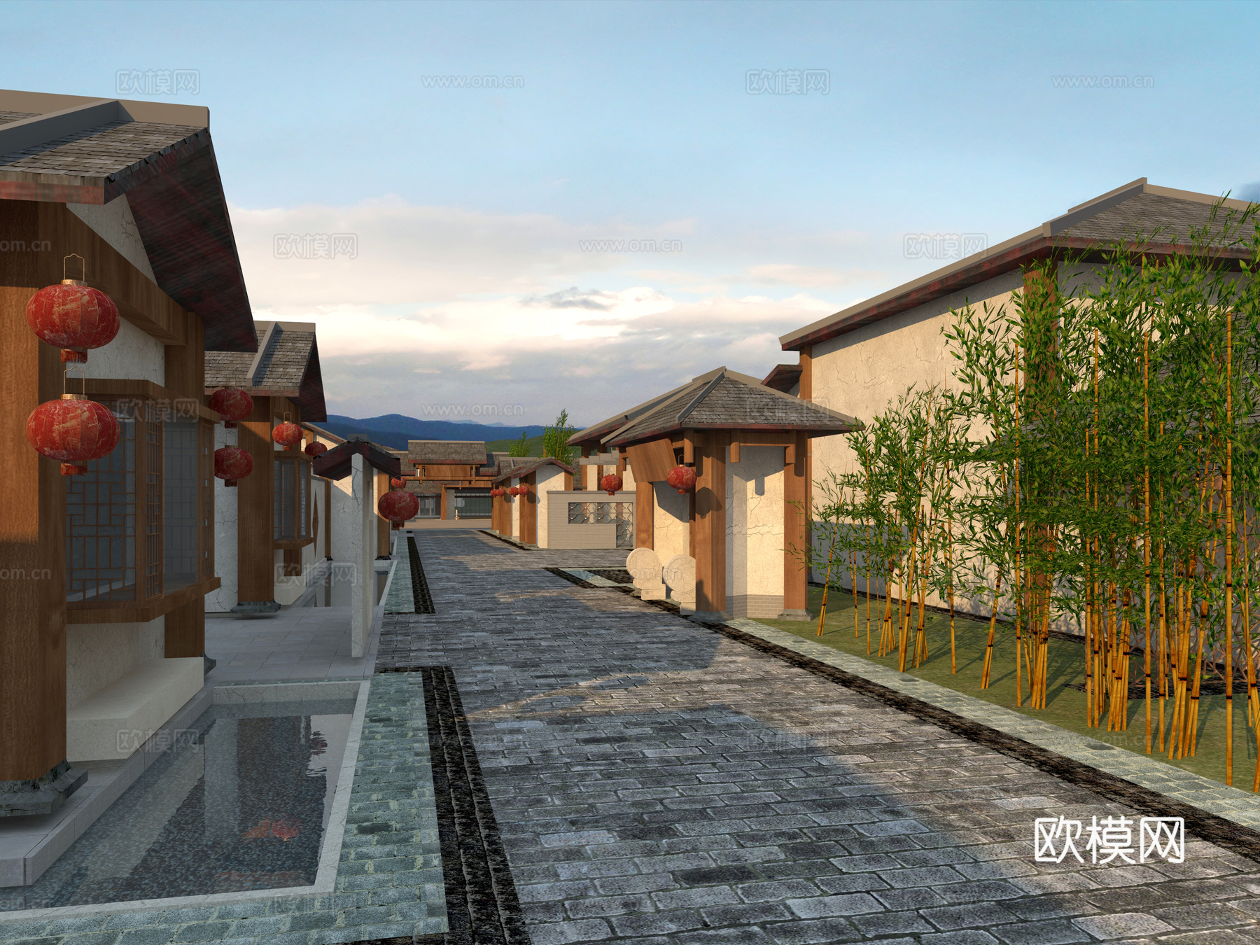 古建 中式建筑 小镇 乡村 民宿 古镇3d模型
