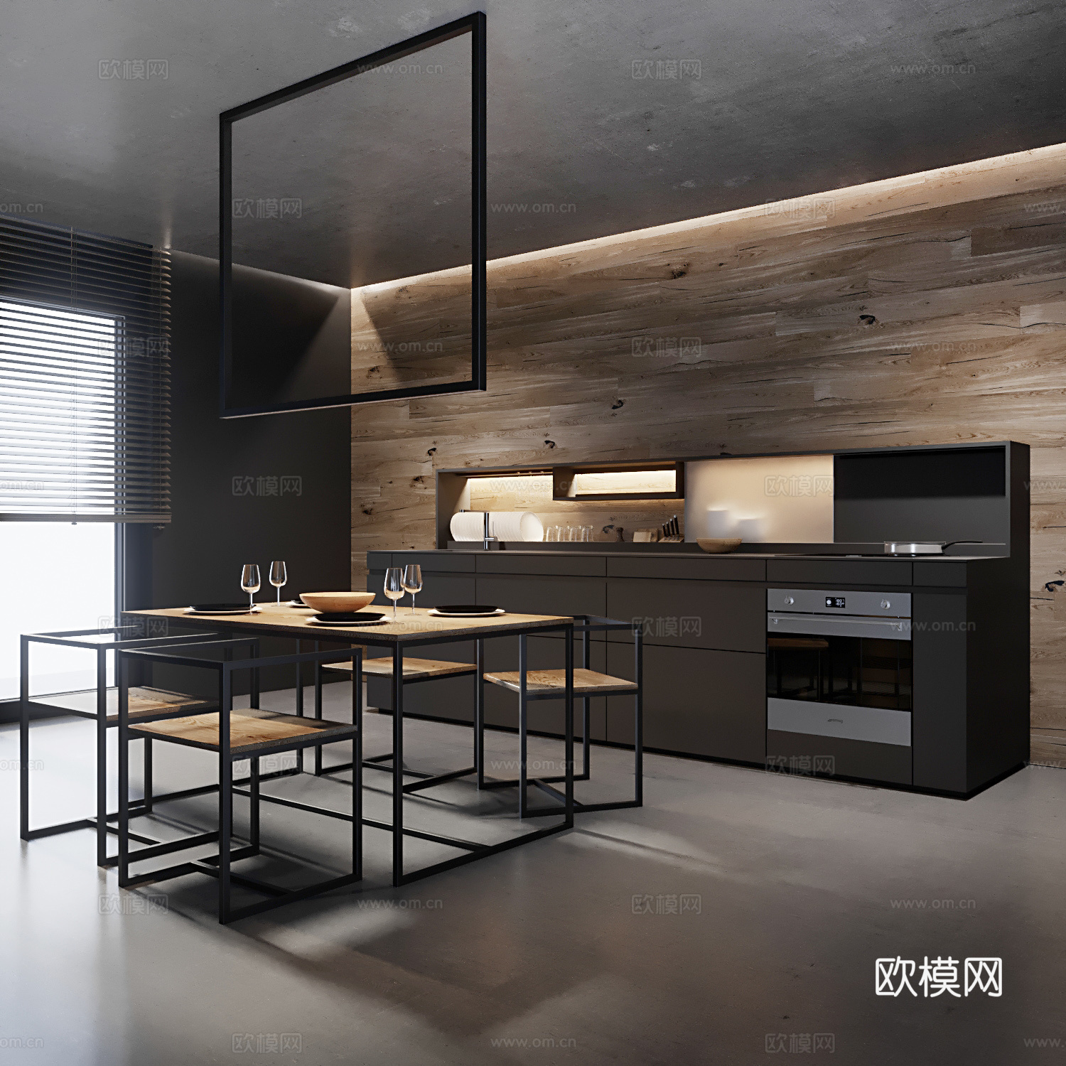 厨房 岛台 开放式厨房3d模型