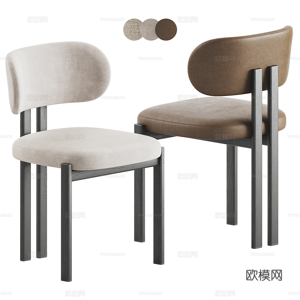 现代意式餐椅3d模型
