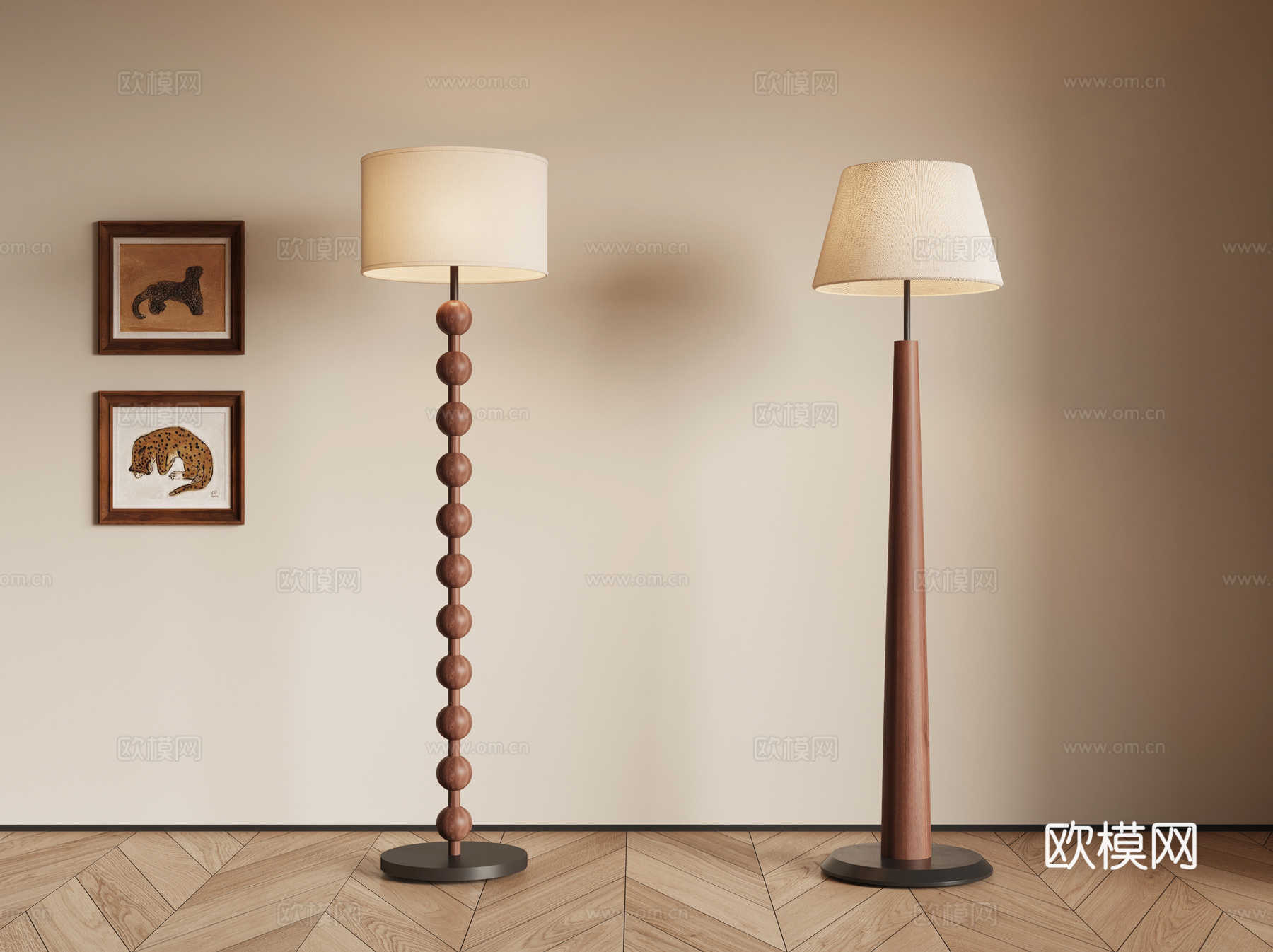 中古风落地灯su模型