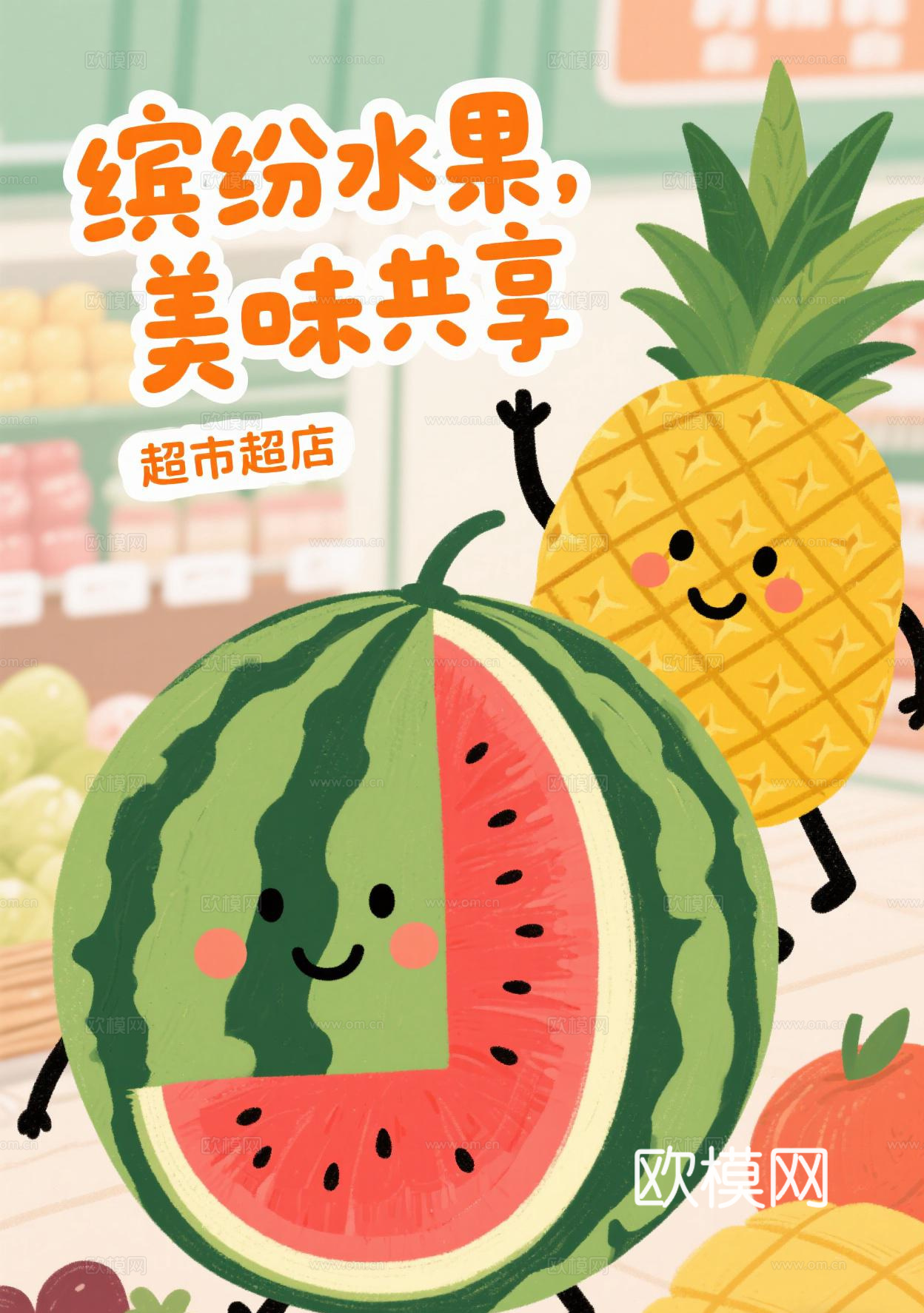 卡通水果海报
