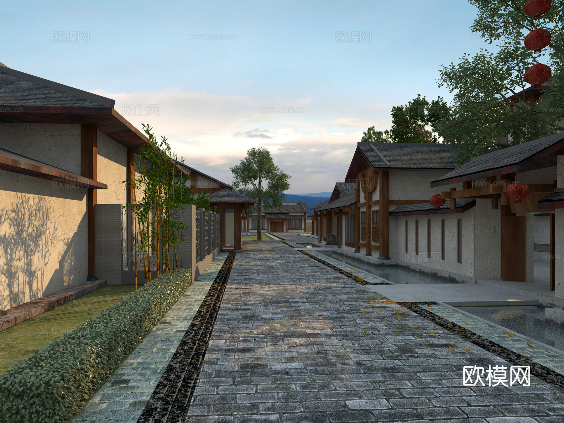 古建 中式建筑 小镇 乡村 民宿 古镇3d模型